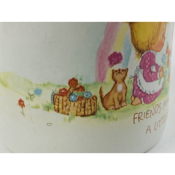 Hallmark Betsey Clark Mug Mates Friends Make Heart Lighter Vintage 1983 Rainbow - Picture 5 of 12